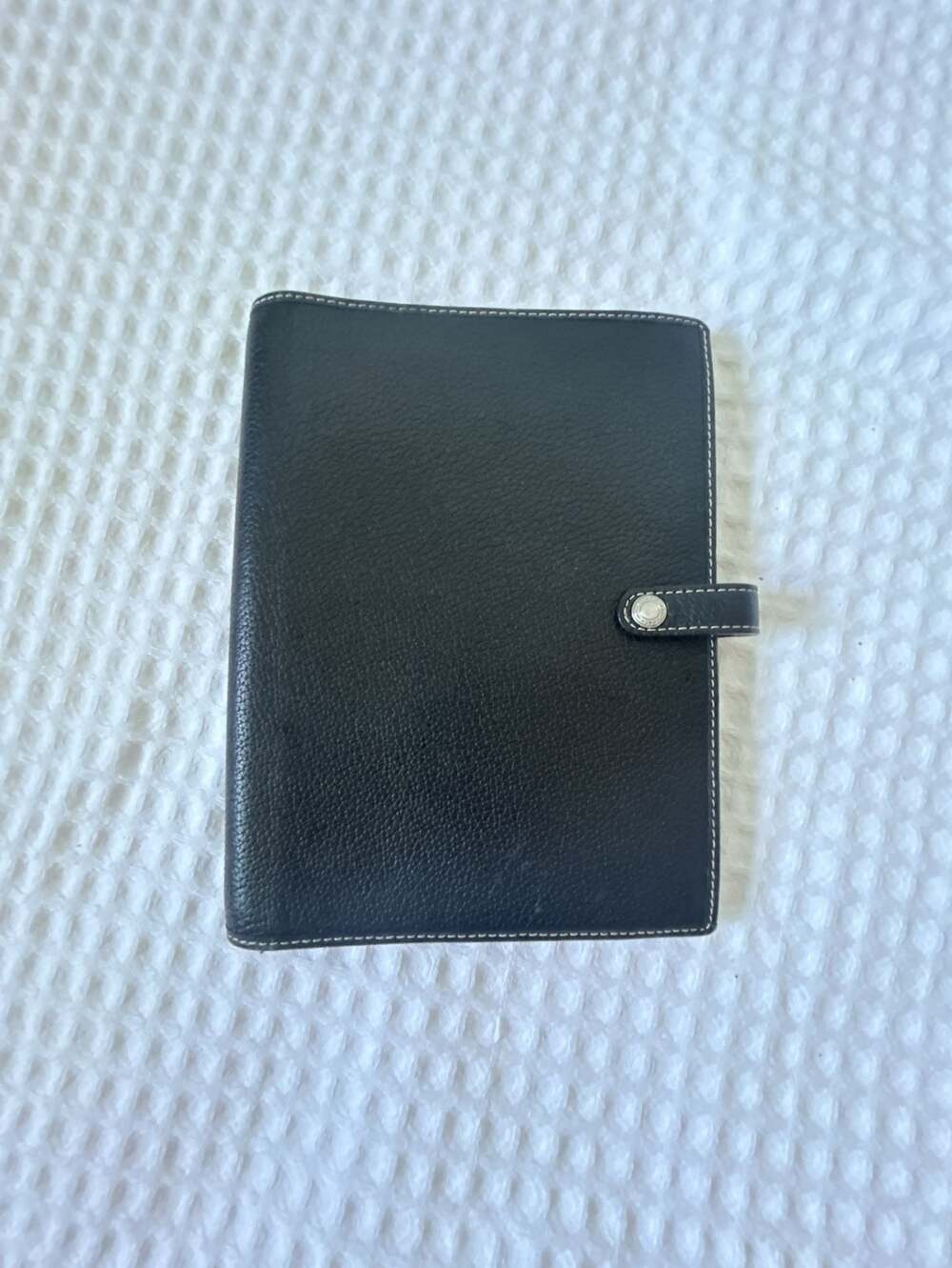 Coach Black Leather Address Book Planner